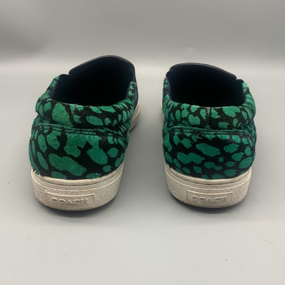 COACH SAMPLE LEATHER LEOPARD SLIP-ON SNEAKERS SIZE 9 - Picture 4 of 8